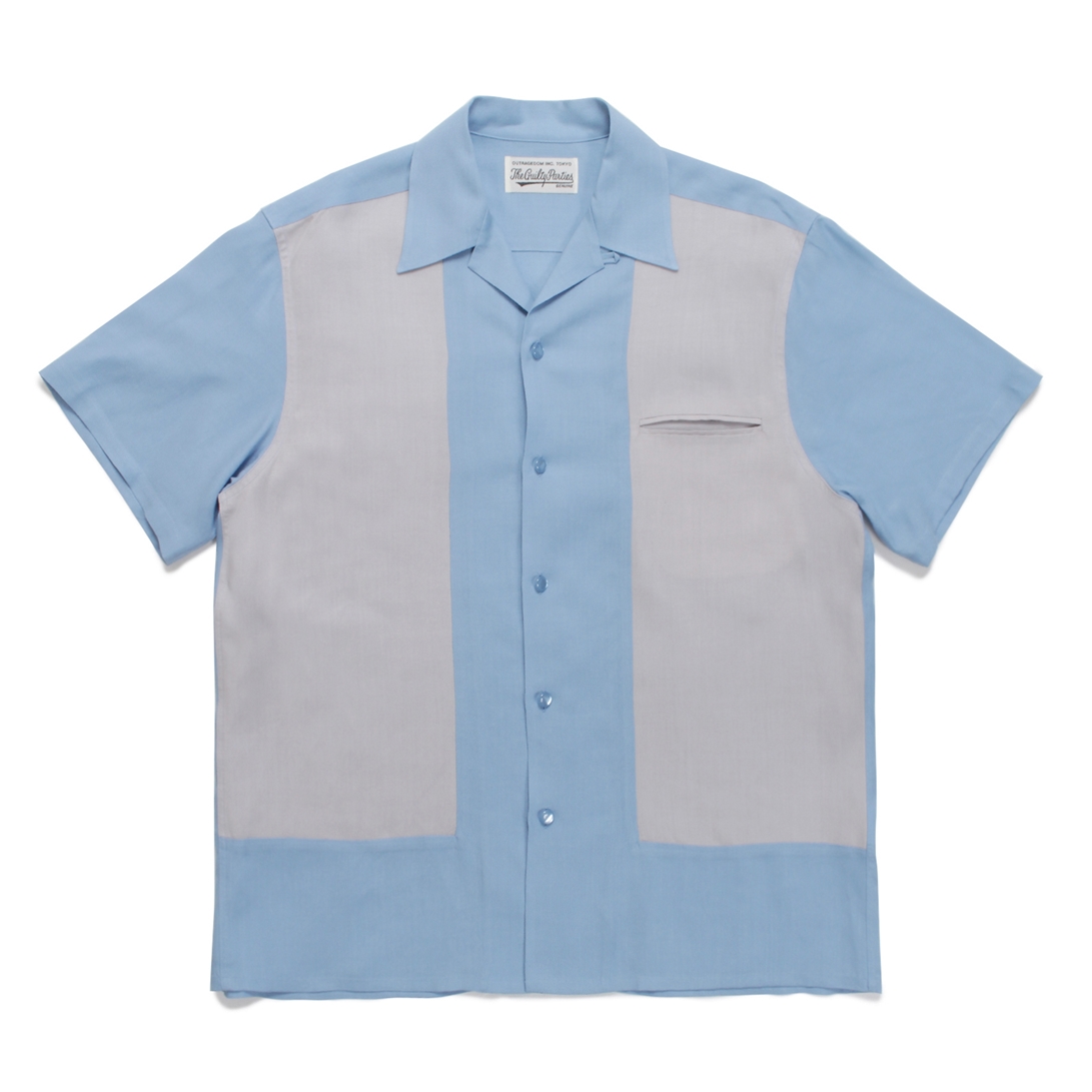 WACKO MARIA/TWO TONE 50'S SHIRT（TYPE-2）（ブルー/グレー）［2 