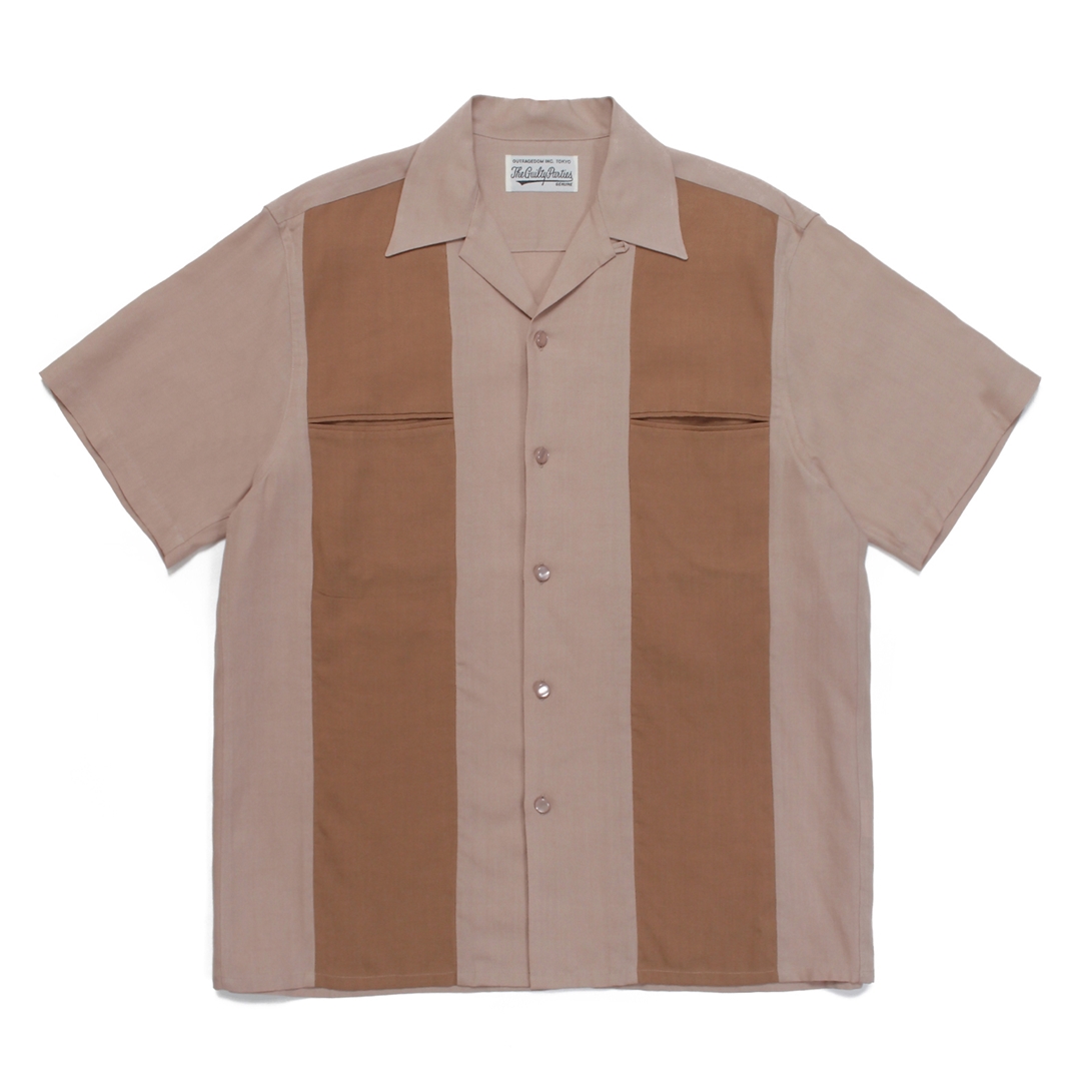 WACKO MARIA/TWO TONE 50'S SHIRT（TYPE-3）（ベージュ/ブラウン）［2 ...