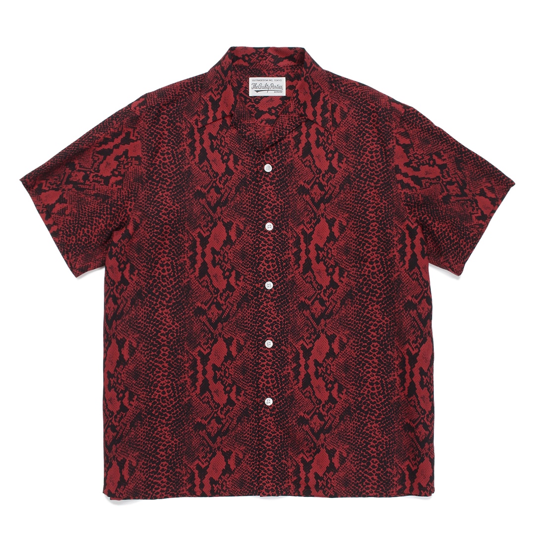 WACKO MARIA/PYTHON HAWAIIAN SHIRT S/S（レッド）［パイソン 