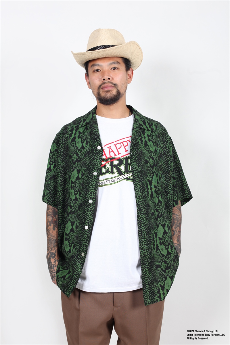 WACKO MARIA/PYTHON HAWAIIAN SHIRT S/S（グリーン）［パイソン 