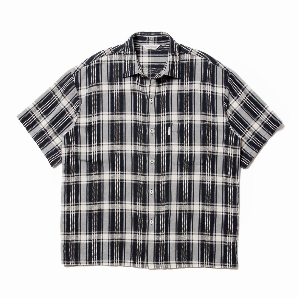 COOTIE/Jacquard Check S/S Shirt（ブラック）［ジャガードチェック 