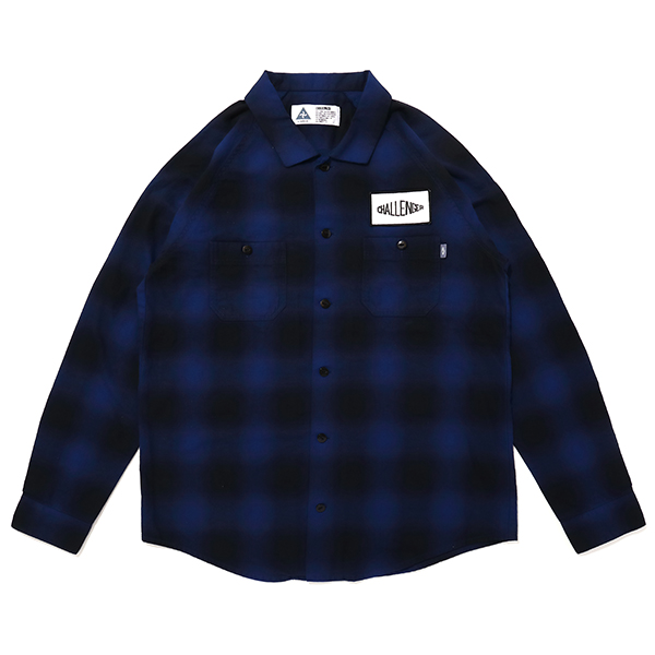 CHALLENGER/L/S CHECK WORK SHIRT（ネイビー）［チェックワークシャツ ...