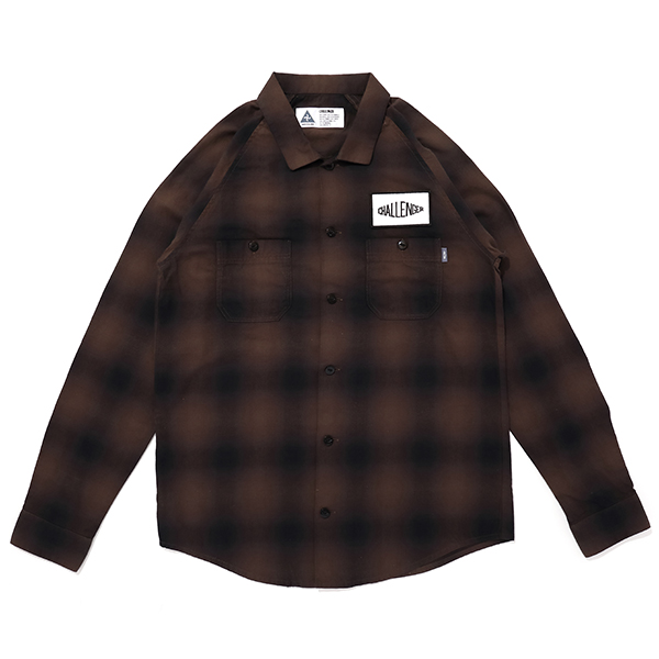 CHALLENGER/L/S CHECK WORK SHIRT（ブラウン）［チェックワークシャツ