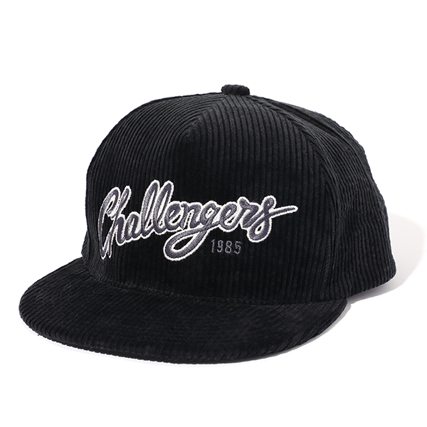 CHALLENGER/CORDUROY CURSIVE CAP（ブラック）［コーデュロイキャップ