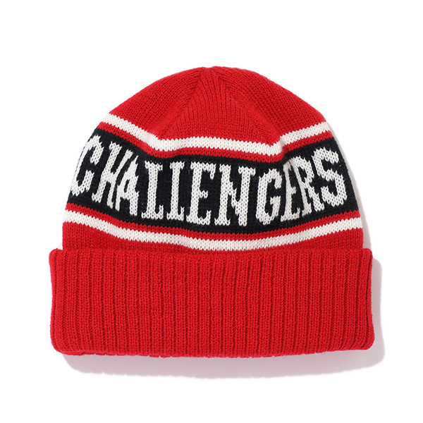 CHALLENGER/JACQUARD KNIT CAP（レッド）［ジャガードニットキャップ
