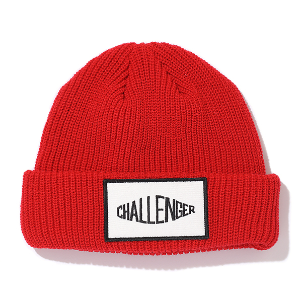 CHALLENGER/LOGO PATCH KNIT CAP（レッド）［ロゴパッチニットキャップ