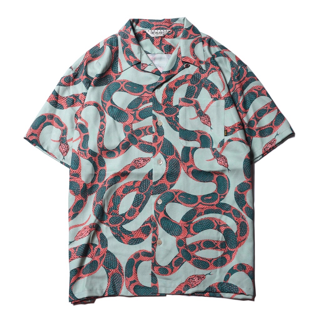 いいスタイル 希少 CALEE L S SNAKE PATTERN SHIRT chavinda.gob.mx