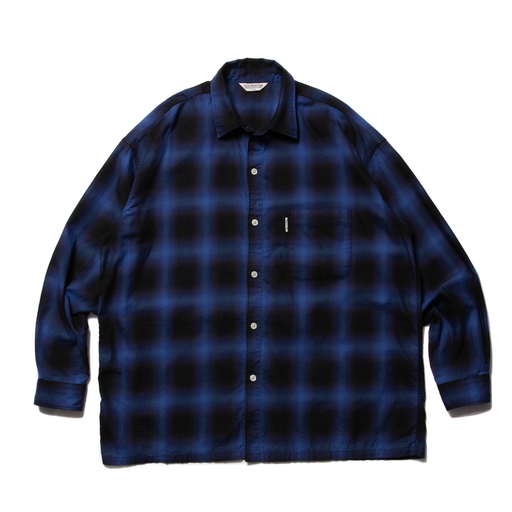 COOTIE/Ombre Check L/S Shirt（ブルー）［オンブレチェックシャツ-21