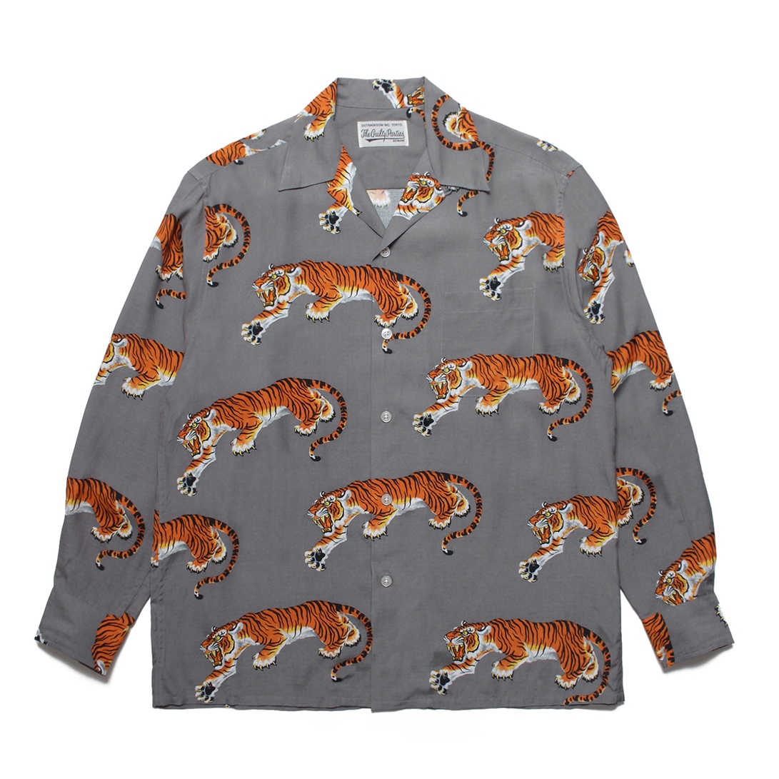 WACKO MARIA/TIM LEHI / L/S HAWAIIAN SHIRT(グレー)[ハワイアン