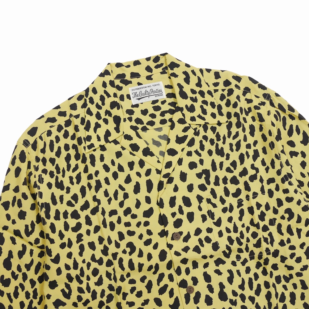 WACKO MARIA/LEOPARD HAWAIIAN SHIRT L/S（イエロー）［レオパード 