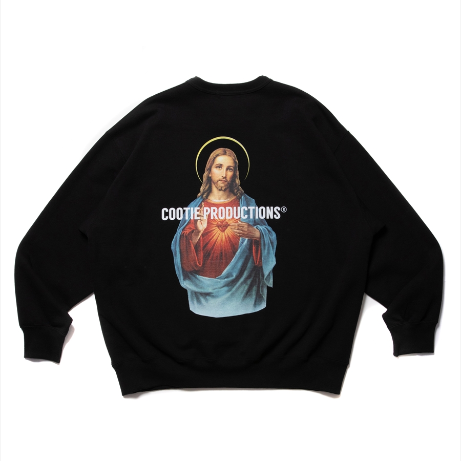 COOTIE/Print Crewneck Sweatshirt（JESUS）（ブラック）［クルー ...
