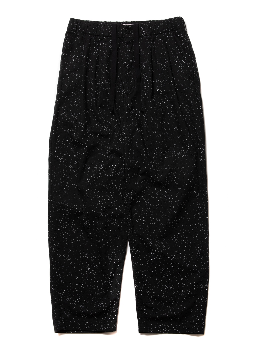 COOTIE PRODUCTIONS/Splatter Print OX 2 Tuck Easy Pants（ブラック 