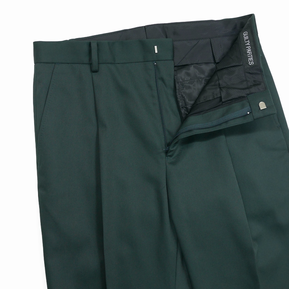 WACKO MARIA/PLEATED TROUSERS（ダークグリーン）［ワンタックT/C