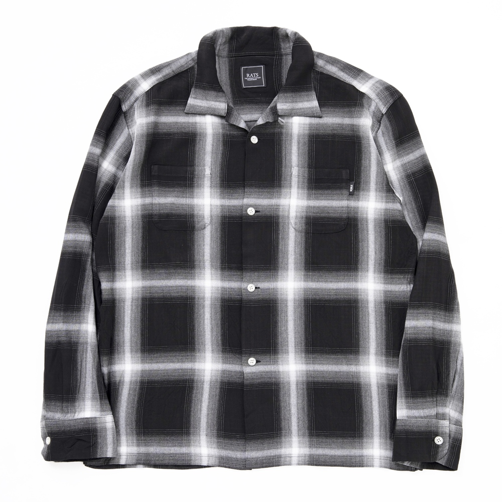 RATS/RAYON OMBRE CHECK SHIRT（ブラックチェック）［オンブレチェック