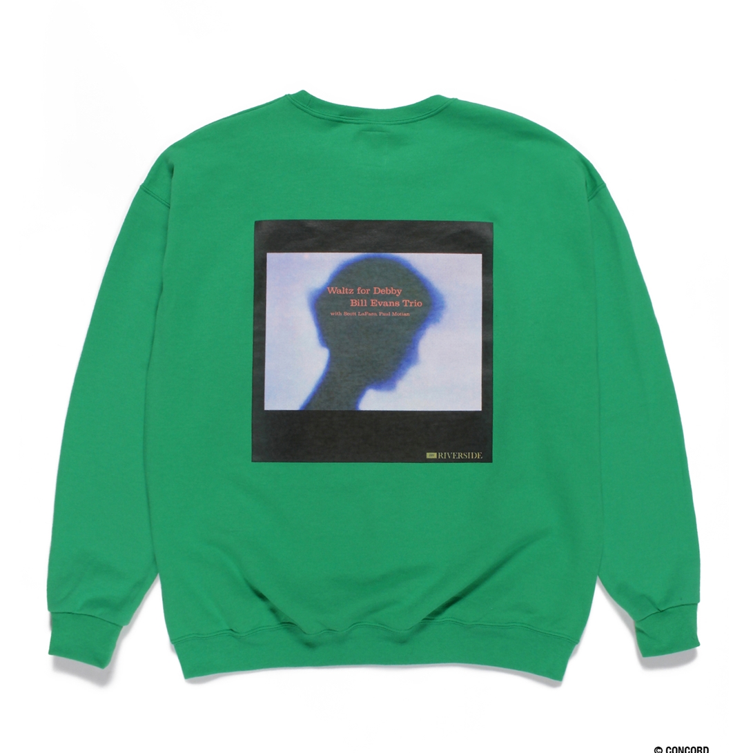 WACKO MARIA/BILL EVANS / SWEAT SHIRT（TYPE-5）（グリーン）［クルー