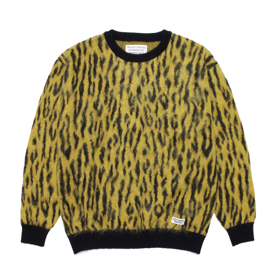 WACKO MARIA/LEOPARD MOHAIR KNIT JACQUARD SWEATER（TYPE-2