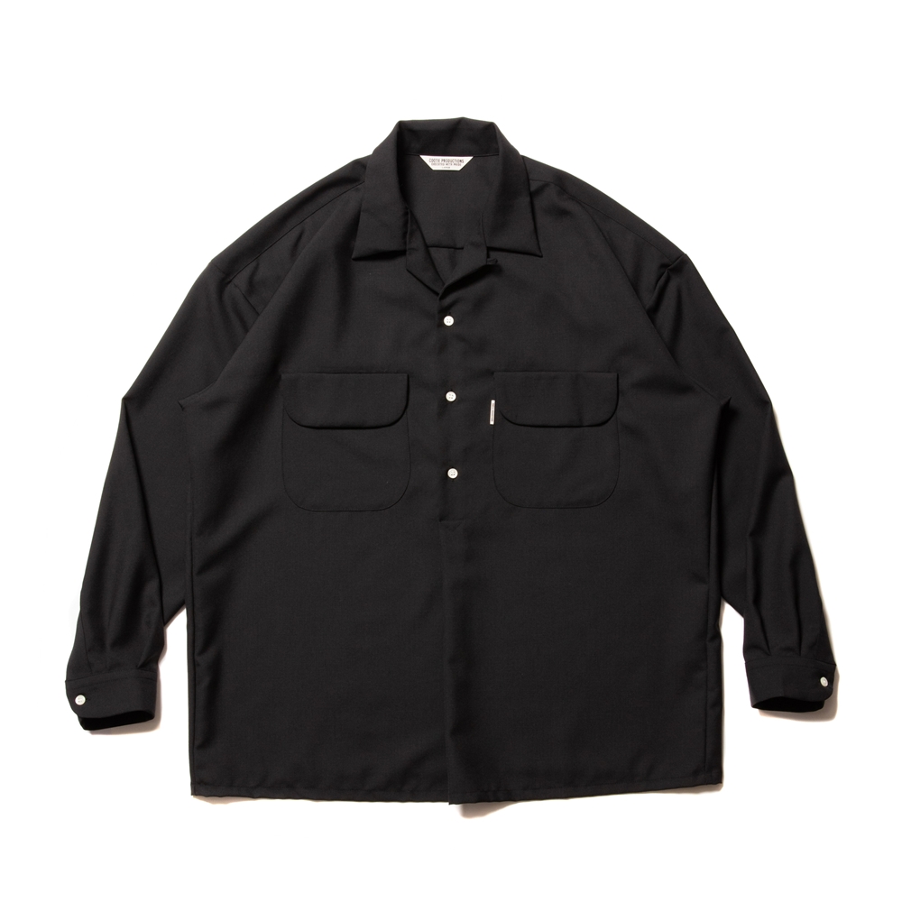 COOTIE PRODUCTIONS/T/W Open Collar Pullover Shirt(ブラック)[T/W