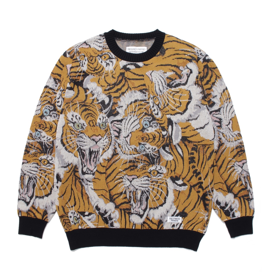 WACKO MARIA/TIM LEHI / KNIT JACQUARD SWEATER（イエロー ...