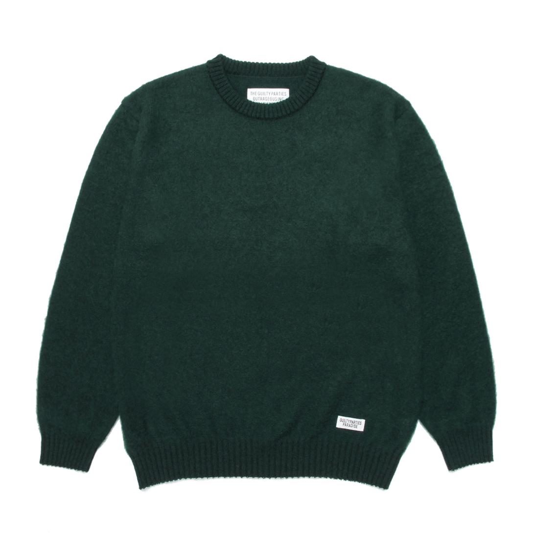 WACKO MARIA/MOHAIR KNIT SWEATER（グリーン）［モヘアセーター-21秋冬 
