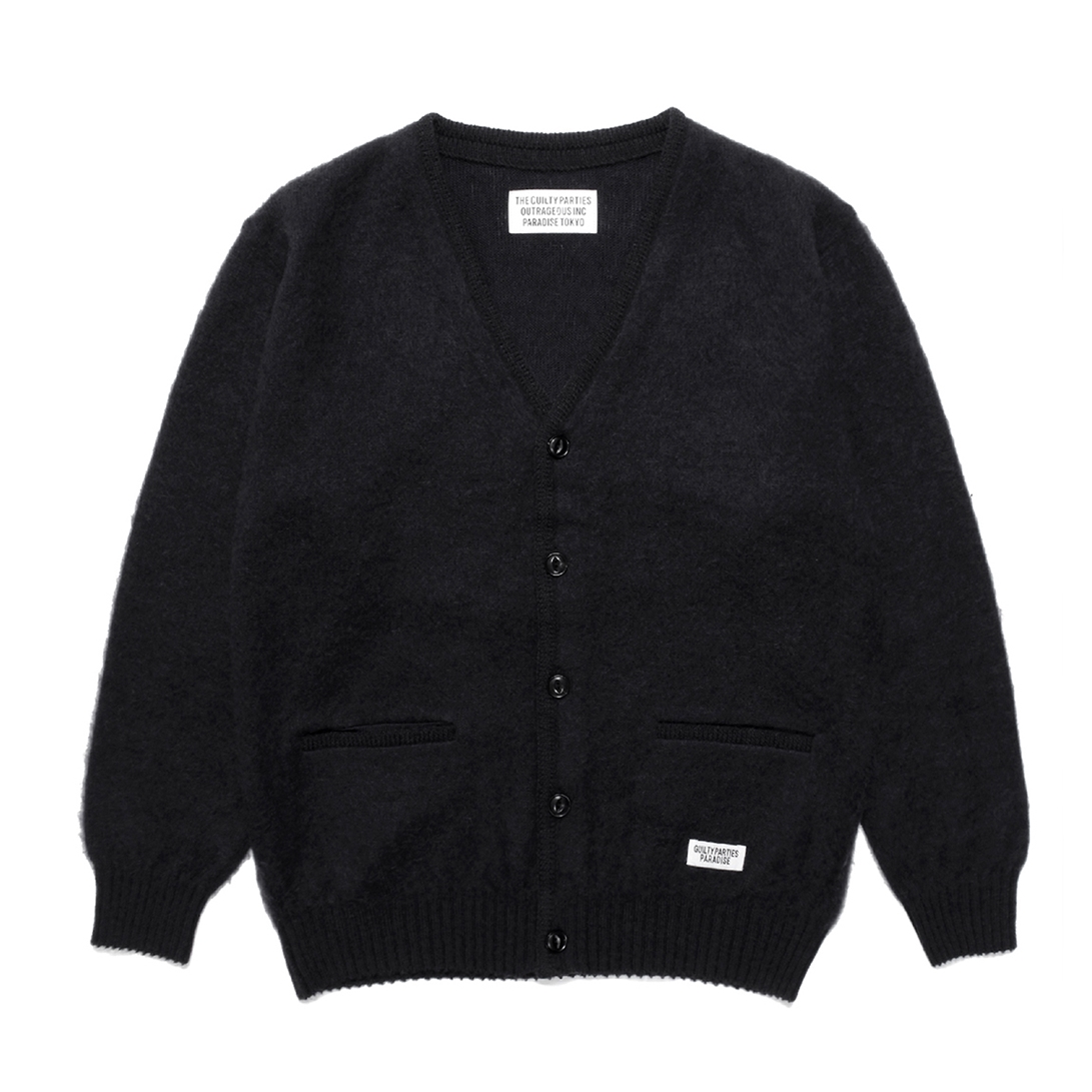 WACKO MARIA/MOHAIR KNIT CARDIGAN（ブラック）［モヘアカーディガン ...