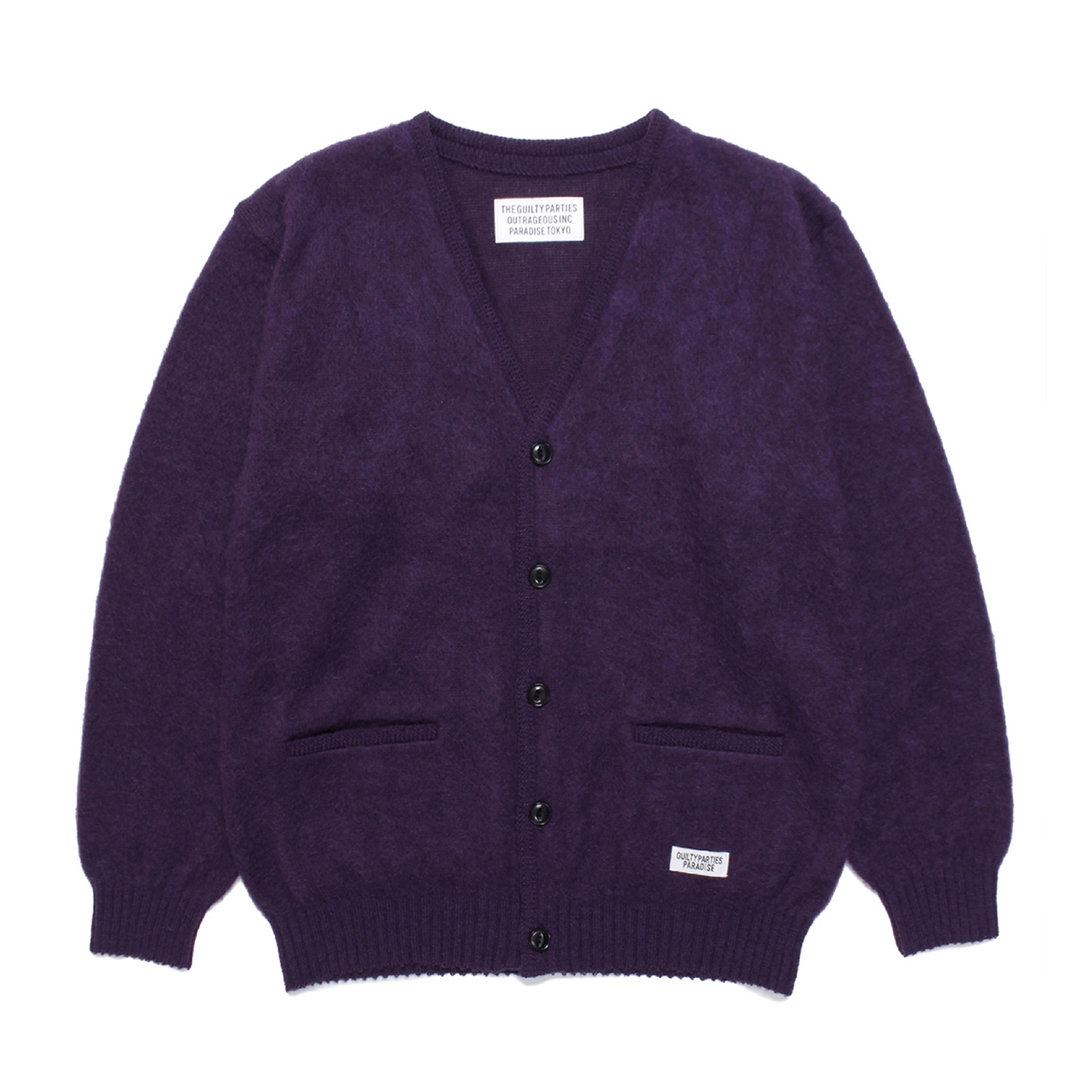 WACKO MARIA/MOHAIR KNIT CARDIGAN（パープル）［モヘアカーディガン ...