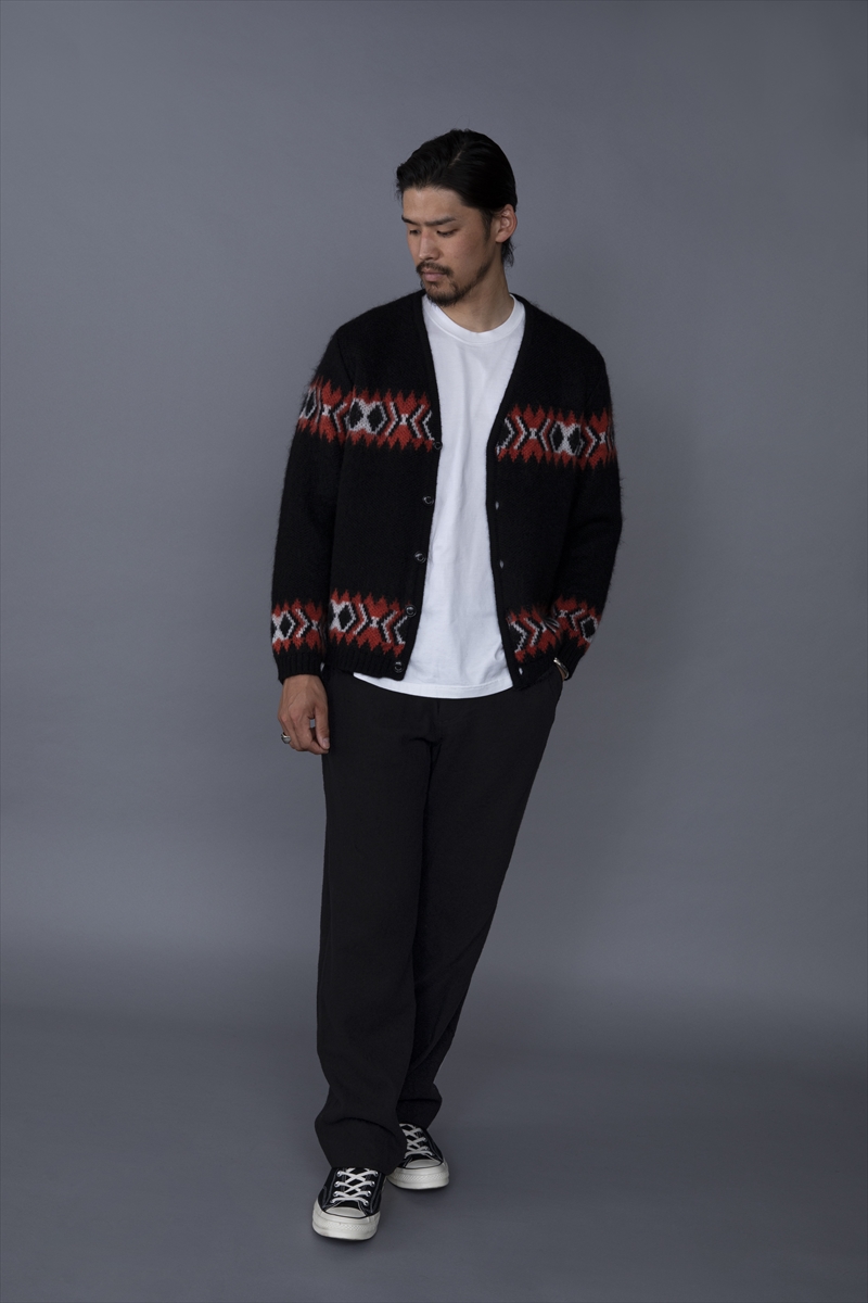 RATS/NATIVE MOHAIR KNIT CARDIGAN（ブラック）［ネイティブモヘア 