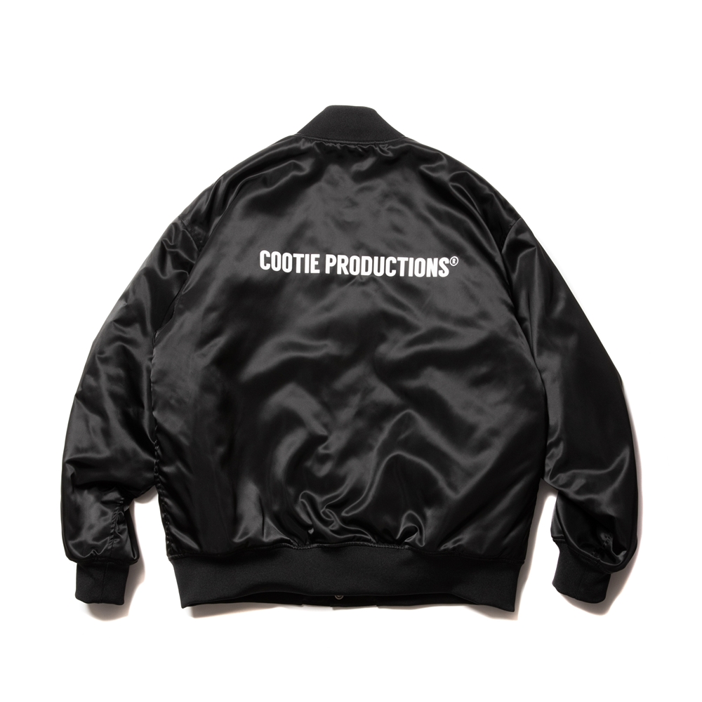 COOTIE PRODUCTIONS/Nylon Satin Stadium Jacket（ブラック/ホワイト