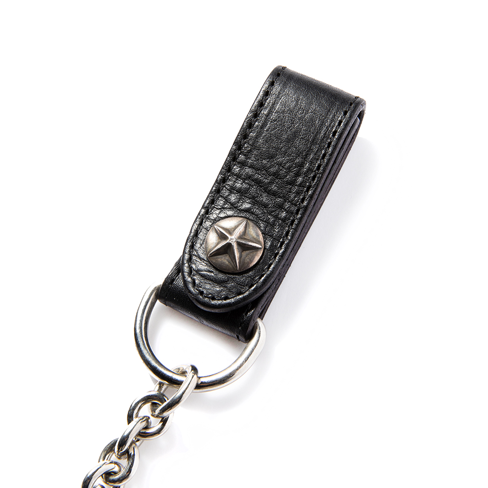 CALEE/Silver star concho leather wallet chain（BLACK）［ウォレット 