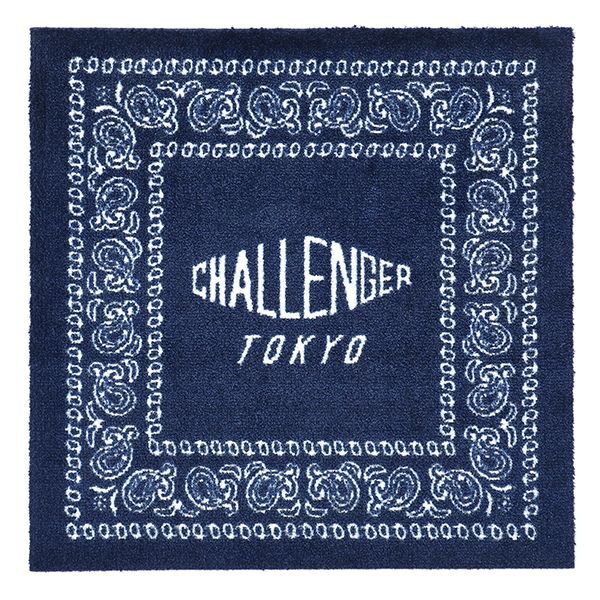 画像: CHALLENGER/BANDANA MAT（ネイビー）［バンダナラグマット-22春夏］