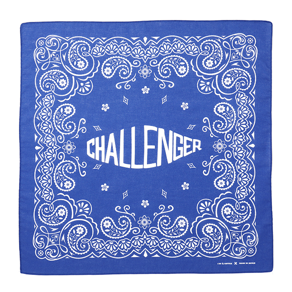 画像: CHALLENGER/LOGO BANDANA（ネイビー）［バンダナ-22春夏］