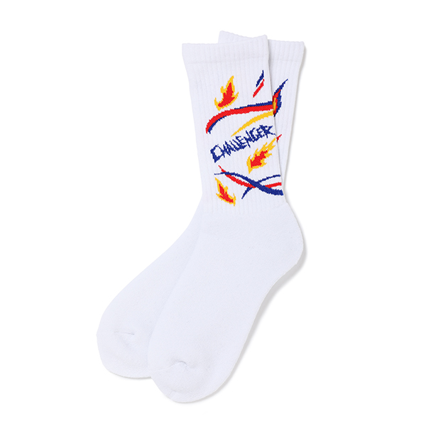 画像: CHALLENGER/FIRE LEAF SOCKS（ホワイト）［ファイヤーリーフソックス-22春夏］