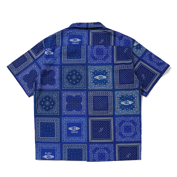 CHALLENGER/S/S BANDANA SHIRT（ネイビー）［バンダナシャツ-22春夏