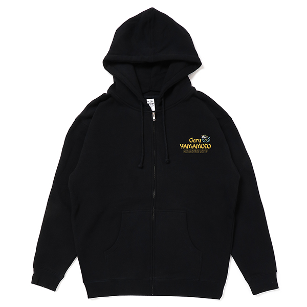 画像: CHALLENGER/xGary YAMAMOTO BAITS HOODIE（ブラック）［ジップアップパーカー-22春夏］