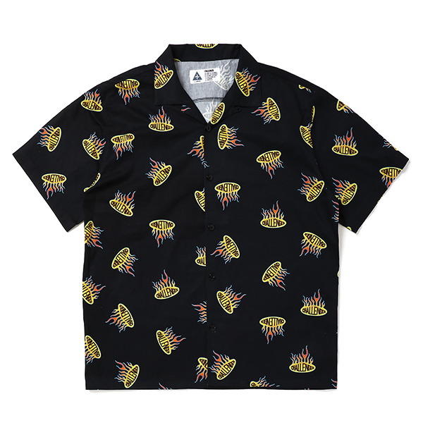 CHALLENGER/S/S FIREBALL SHIRT（ブラック）［ファイヤーボールシャツ