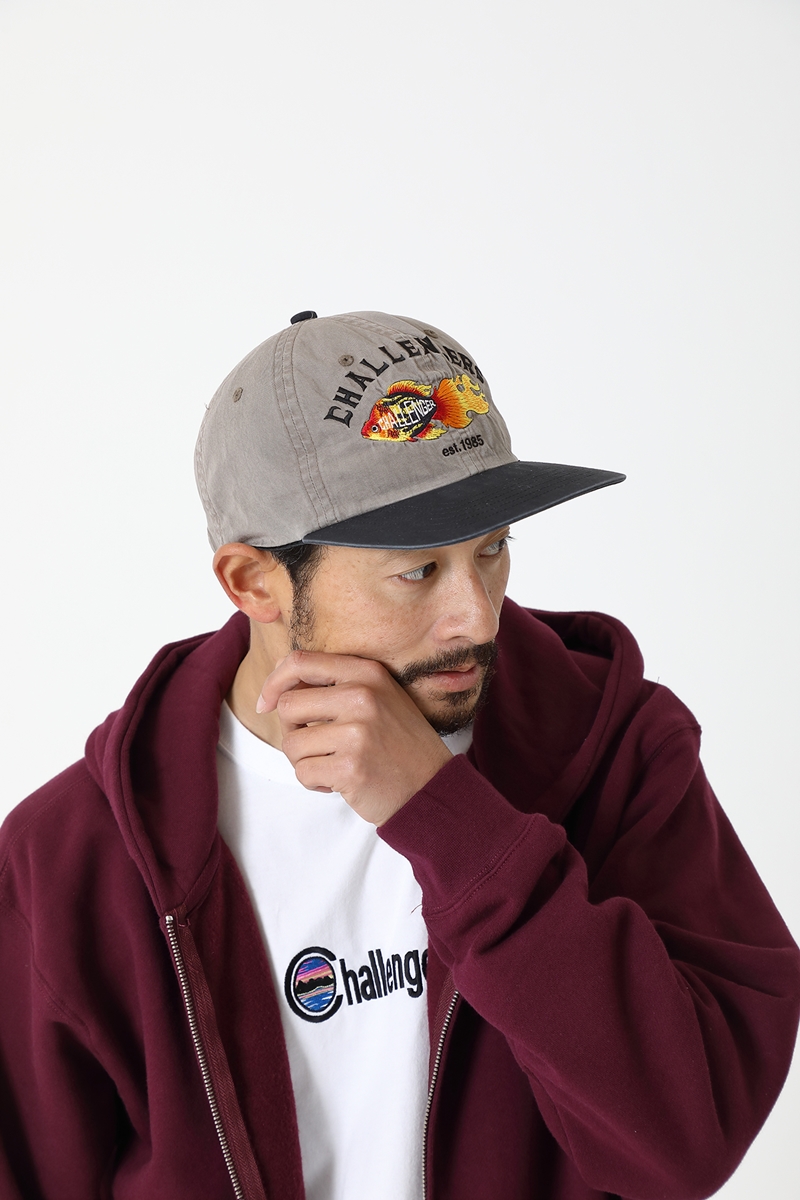 画像: CHALLENGER/FLAME FISH CAP（グレー）［フレイムフィッシュキャップ-22春夏］