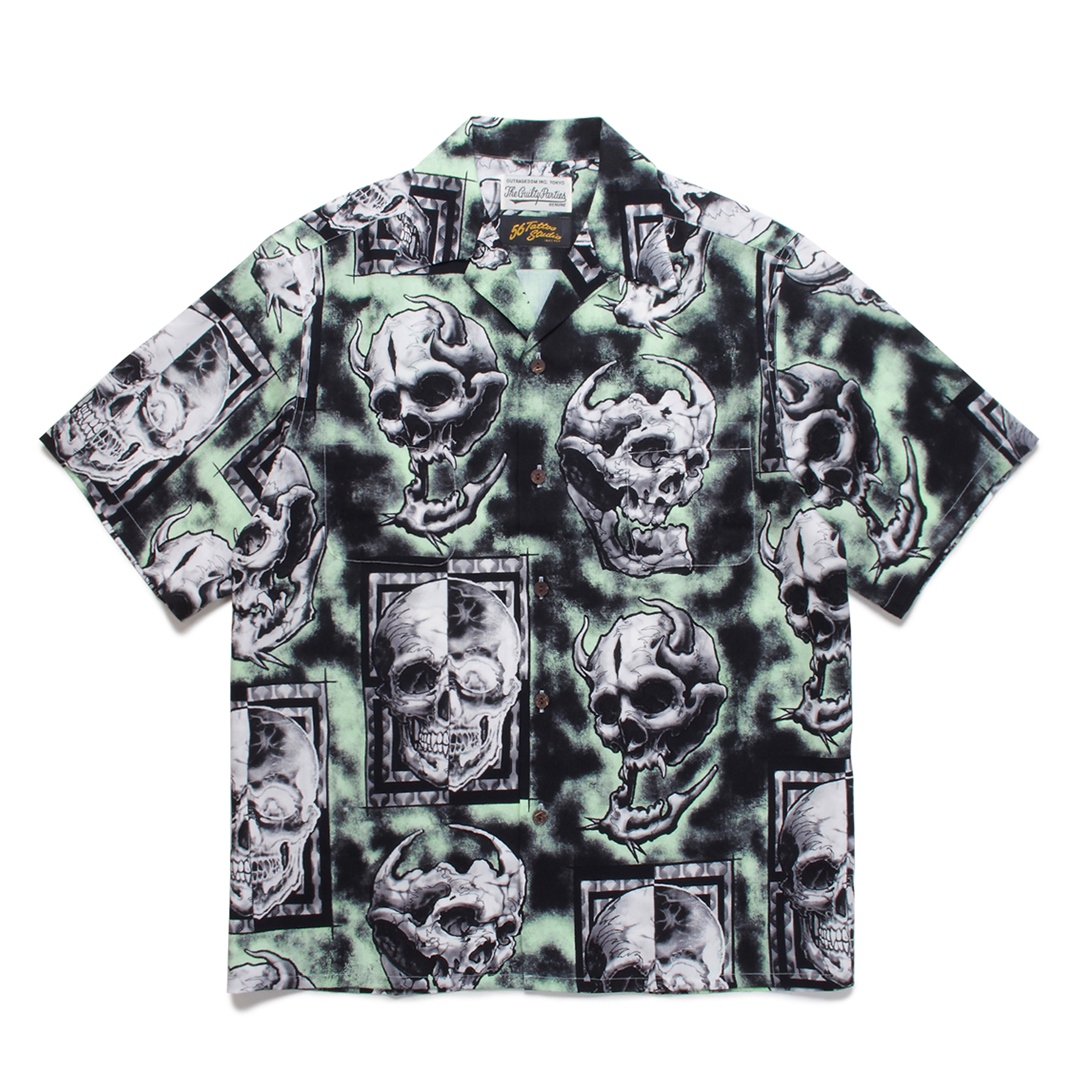 画像: WACKO MARIA/56 TATTOO STUDIO / HAWAIIAN SHIRT S/S（ミント）［ハワイアンシャツ-22春夏］