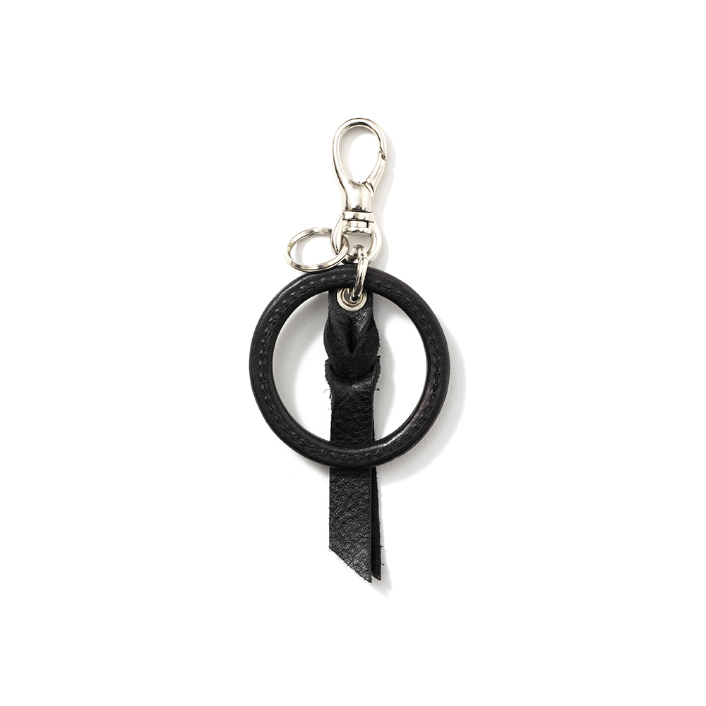 画像: CALEE/Studs & Embossing assort leather key ring（Type C）（ブラック）［レザーキーリング-22春夏］