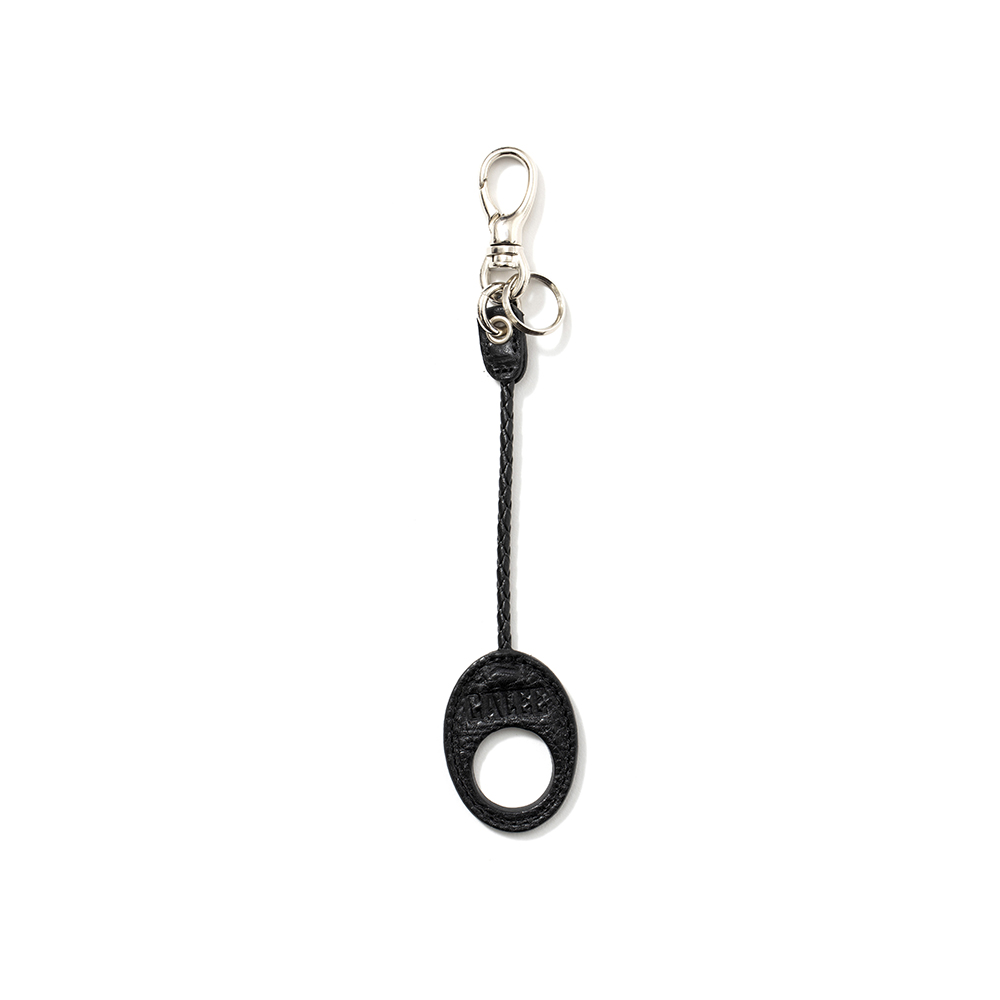 画像: CALEE/Studs & Embossing assort leather key ring（Type D）（ブラック）［レザーキーリング-22春夏］