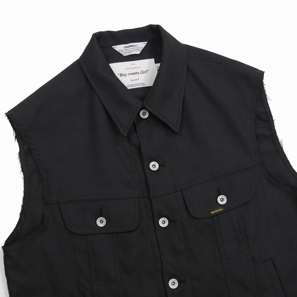 DAIRIKU/Regular Polyester Vest（ブラック）［ポリエステルベスト-22