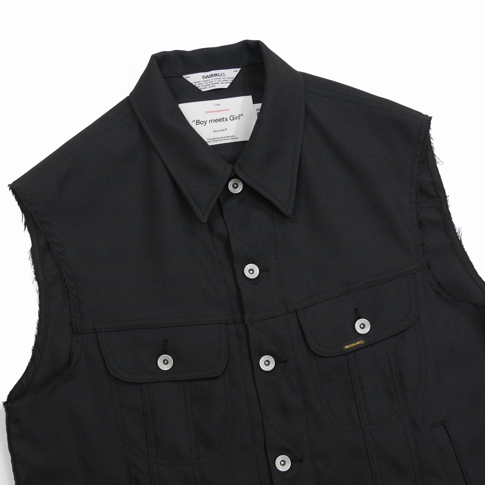 DAIRIKU/Regular Polyester Vest(ブラック)[ポリエステルベスト-22