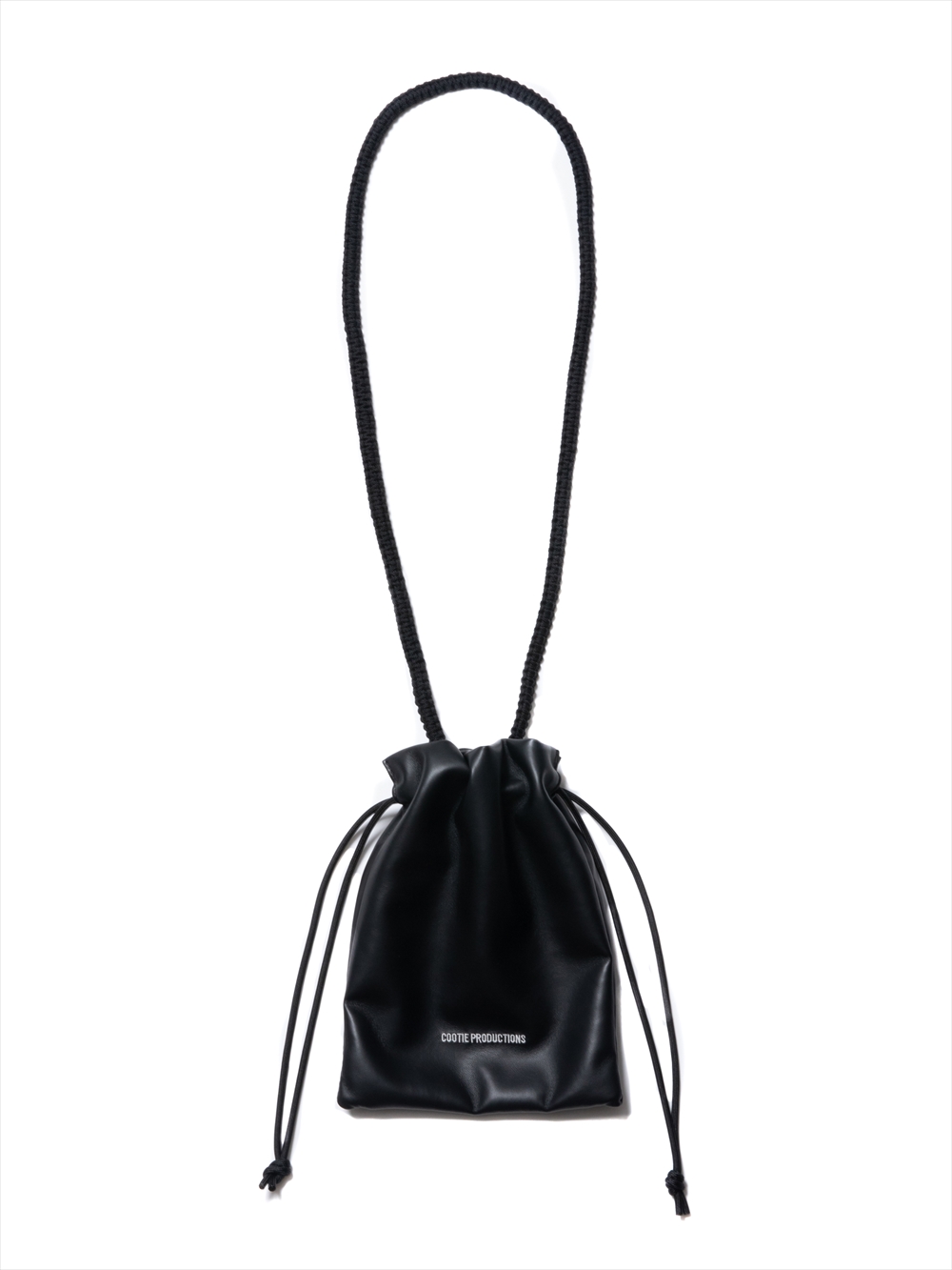 COOTIE PRODUCTIONS/Fake Leather Drawstring Bag（ブラック 