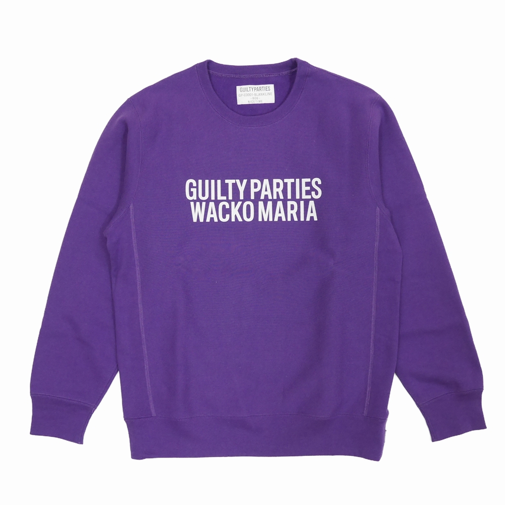 WACKO MARIA/HEAVY WEIGHT CREW NECK SWEAT SHIRT（パープル）［クルー 