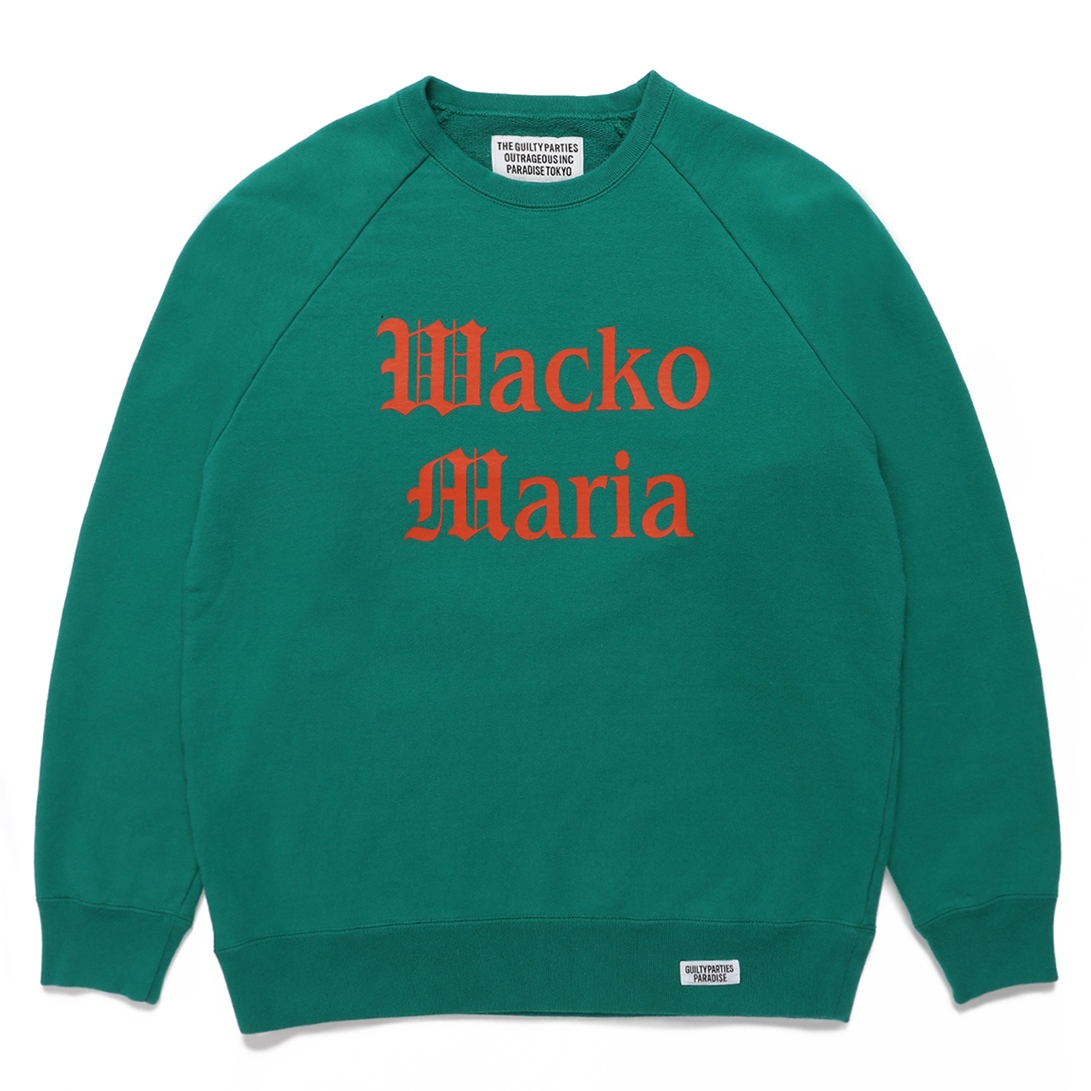 画像: WACKO MARIA/WASHED HEAVY WEIGHT CREW NECK SWEAT SHIRT（グリーン）［クルーネックスウェット-22春夏］