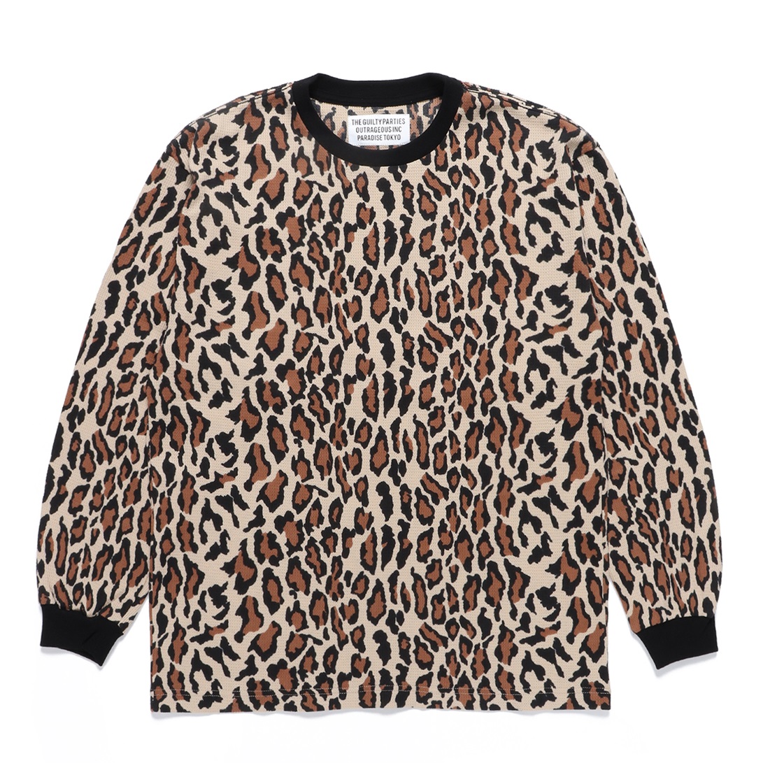 画像: WACKO MARIA/LEOPARD THERMAL SHIRT（ベージュ）［レオパードサーマル-22春夏］