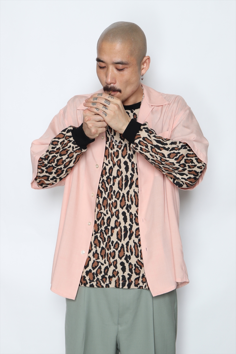 画像: WACKO MARIA/LEOPARD THERMAL SHIRT（ベージュ）［レオパードサーマル-22春夏］