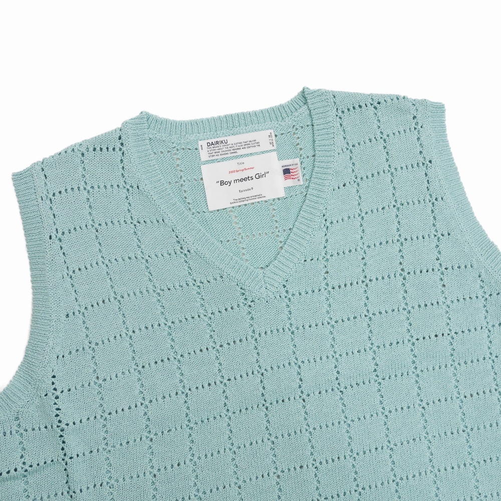 画像: DAIRIKU/"A.J." Knit Vest（ユースブルー） 【50%OFF】［ニットベスト-22春夏］