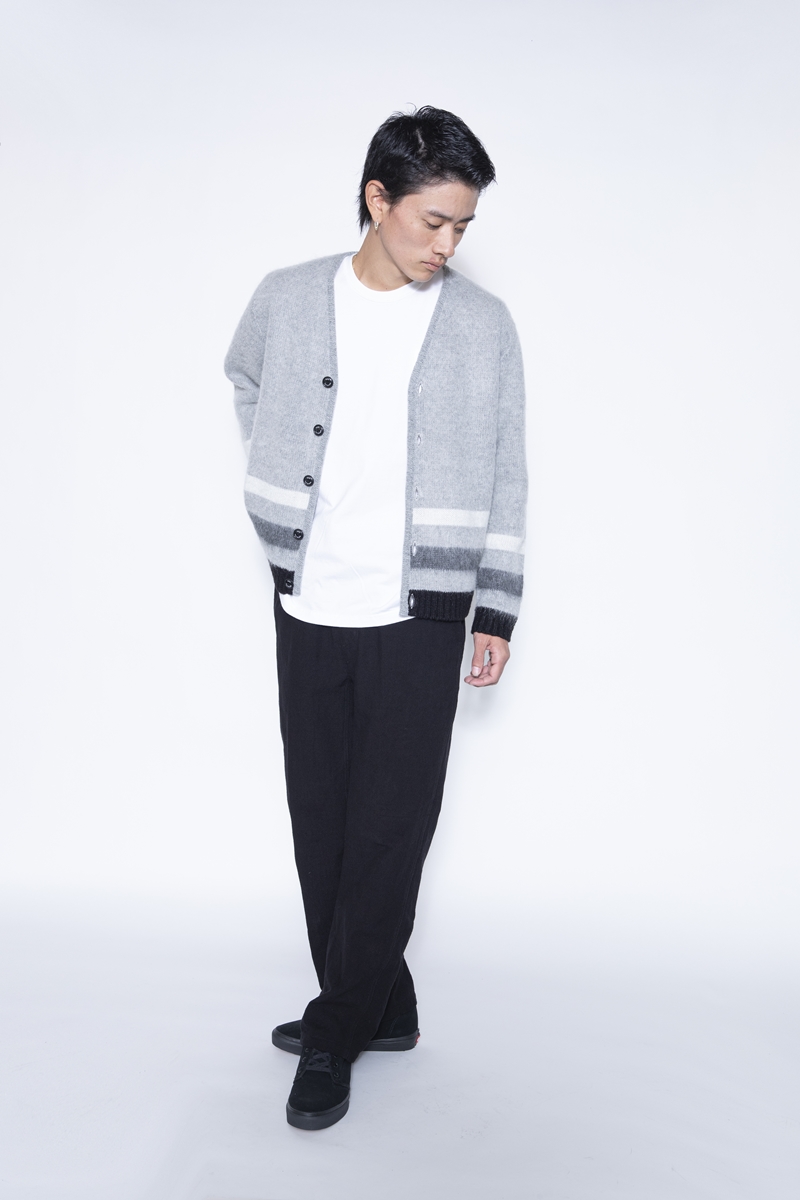 RATS/MOHAIR KNIT CARDIGAN（グレー） 【30%OFF】［モヘアカーディガン