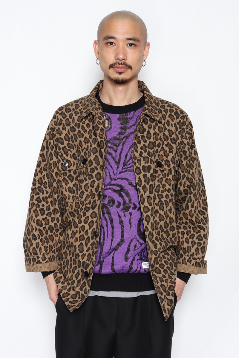 画像: WACKO MARIA/LEOPARD ARMY SHIRT（ベージュ）［レオパードアーミーシャツ-22春夏］