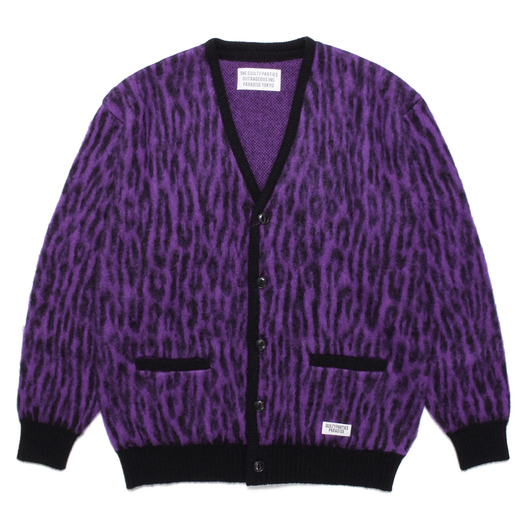 22fw wacko maria leopard mohair cardigan