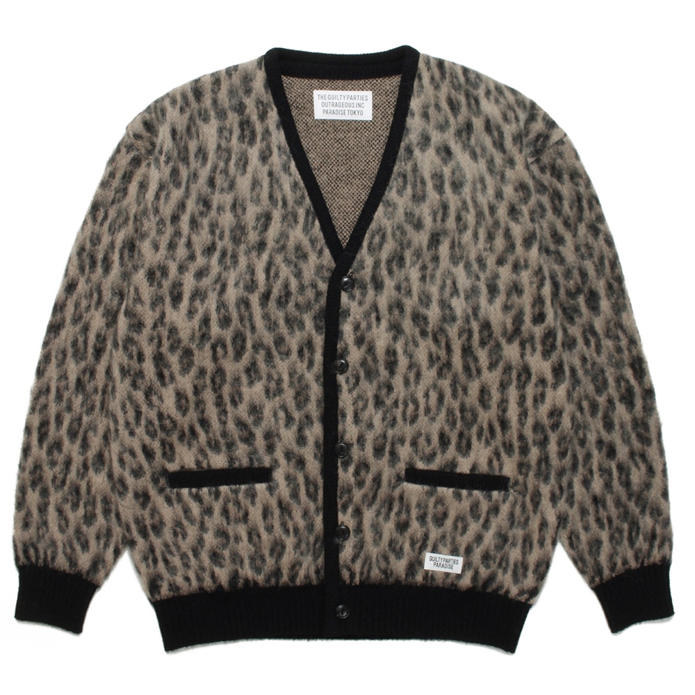 画像: WACKO MARIA/LEOPARD MOHAIR KNIT CARDIGAN（ベージュ）［レオパードモヘアカーディガン-22春夏］